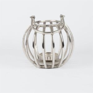 حامل شموع معدني هرشلو صغير من أورو - فضي