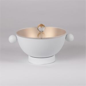 وعاء تقديم كبير مع غطاء إيتاليكا - ابيض