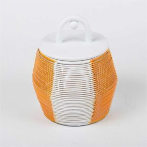 علبة بغطاء معدني وسط من ميموسا - برتقالي