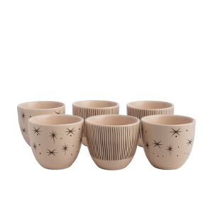 طقم كاسات قهوة سعودية من فيولا - 6 قطع - متعدد الالوان