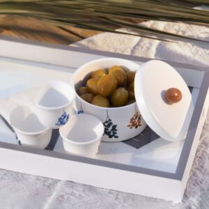 وعاء تقديم تمر مع غطاء من هيْدا - متعدد الالوان