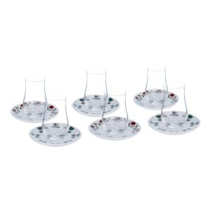 طقم كاسات شاي من ديليونا - متعدد الالوان - 12 قطعة