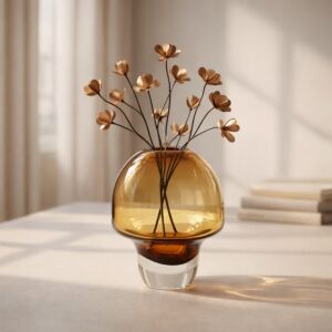 فازة غلوري 20 سم - بني فاتح