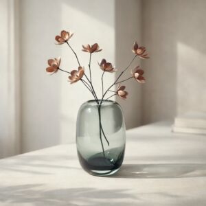 فازة البيرت زجاج - اخضر غامق