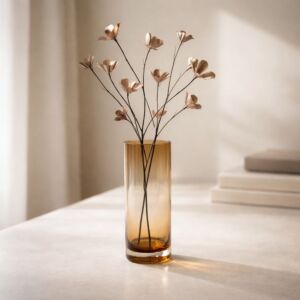 فازة رونا 10 سم زجاج - بني فاتح