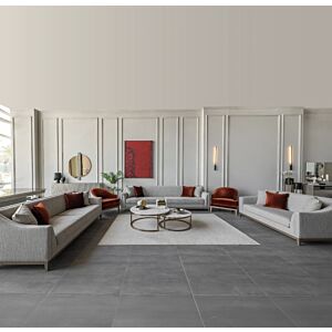 طقم كنب باتيل - رمادي واحمر