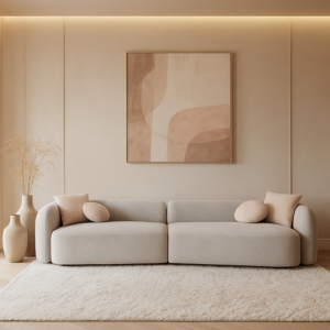 كنبة رباعية من قطعتين داريوس - رمادي