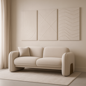 كنبة ثنائي بونو - بيج وذهبي