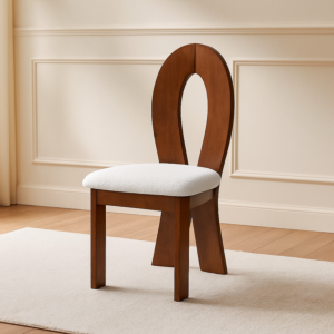 كرسي طعام رولس - أبيض وبني