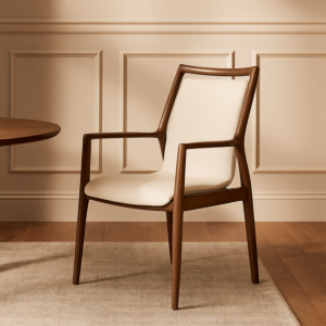 كرسي طعام مانفل - كريمي وبني 