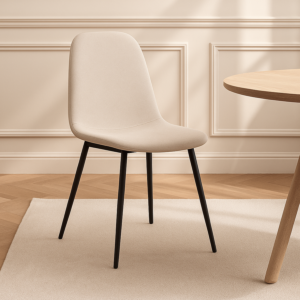 كرسي طاولة طعام بلوتو - بيج وأسود