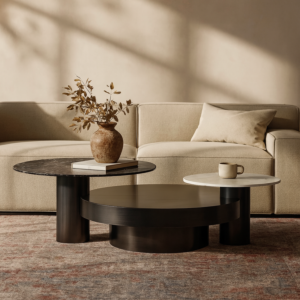 طاولة قهوة 3 قطع اشورا - اسود