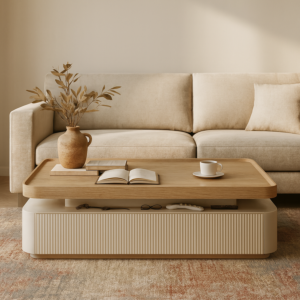 طاولة قهوة تريتا - سطح خشبي