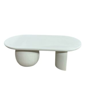 طاولة قهوة حجر صناعي - اوف وايت
