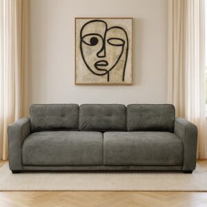 كنبة روشينا - 3 مقاعد 210 سم - رمادي غامق