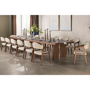 طقم طاولة طعام مع 14 كرسي مع أيدي تيفولي