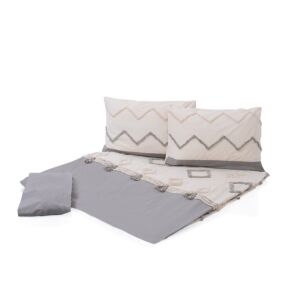 طقم مفرش سرير حجم ملكى 193×203 سم 4 قطع - ماليندا