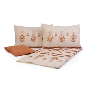 طقم مفرش سرير إليدي 4 قطع حجم ملكي - 193×203 سم