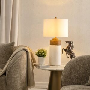 ابجورة طاولة كراميل - بيج وأبيض