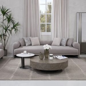 طقم طاولة قهوة 2 قطعة دريليس - رمادي وابيض