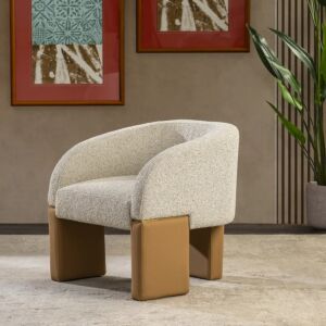 كرسي مفرد فلارا - بيج وبني