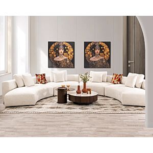 كنب زاوية 4 قطع بيجليري - ابيض