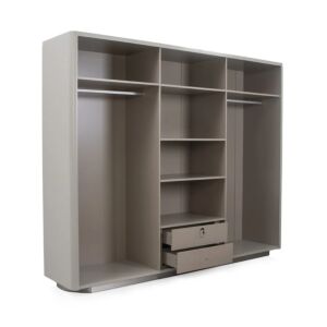 دولاب ملابس كاتيو - 6 أبواب - بيج ورمادي