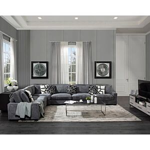 كنب زاوية 6 قطع ستيوارت - رمادي