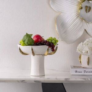 صحن تقديم بقاعدة مرتفعة افنيو - ابيض