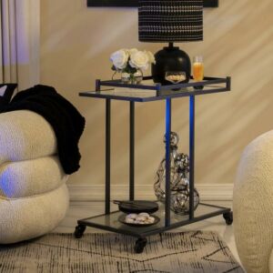 عربة تقديم اميي - رمادي وشفاف