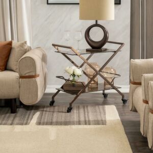 عربة تقديم بافيونا حجم صغير - بني فاتح