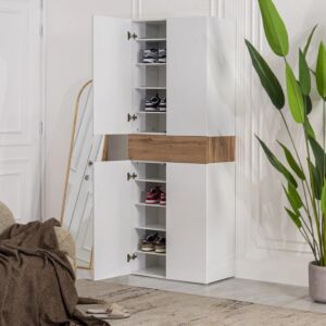 خزانة أحذية جانوكي - ابيض وبني