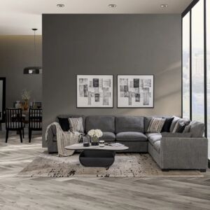 كنب زاوية 6 قطع ساجا - رمادي