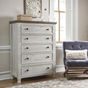 وحدة أدراج هافالانس - أبيض ورمادي