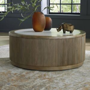 طاولة قهوة كامديل - ابيض وبني