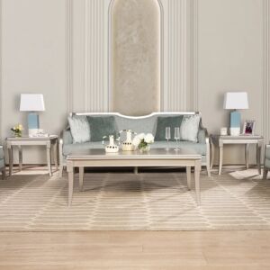 طقم طاولة قهوة 3 قطع نورفين - فضي