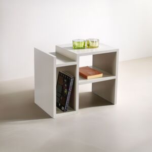 طاولة جانبية اكوا إلم كوڤ خشبية رمادي فاتح