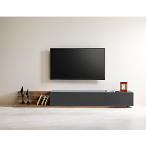 طاولة تلفزيون إنسيتي - بني خشبي ورمادي