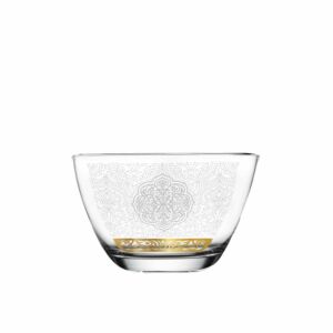 طقم زبادي زجاج ماسار مذهب 6 قطع