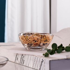 طقم ثلاث أوعية تقديم مع صينية كاريم 4 قطع لون ذهبي