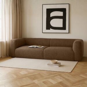 كنبة البرتا 4 مقاعد - قطعتين - بني