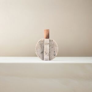 تحفة ديكور رخامية يقطين متشابك صغير - بيج وبني