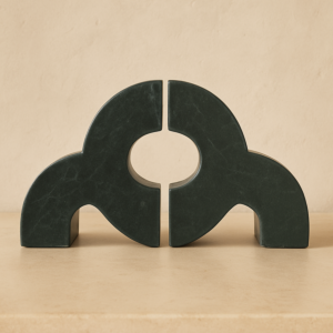 تحفة حاجز كتب رخامي مميزة - اخضر غامق