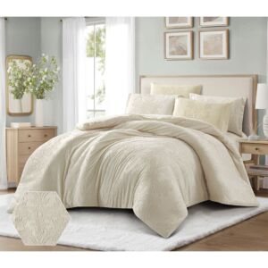 طقم لحاف كينج جاكار 6 قطع - بيج