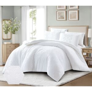 طقم لحاف كينج جاكار 6 قطع - ابيض