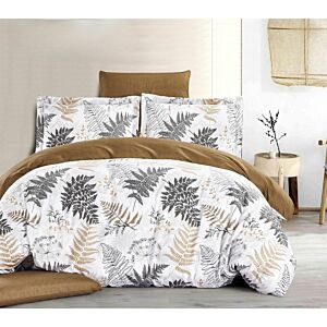 طقم لحاف كينج وجهين 6 قطع تاتي - بني