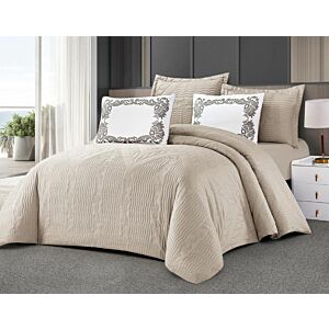 طقم لحاف كينج استريم لايف سادة 6 قطع تانيا - بني