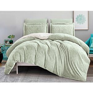 طقم لحاف كينغ مزدوج مخمل فرو كلاوس - 6 قطع - أخضر