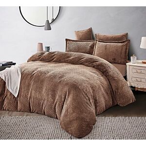 طقم لحاف مزدوج لازيل جاكار 6 قطع - بني