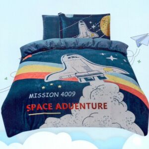 لحاف كوين مخمل للاطفال الفضاء